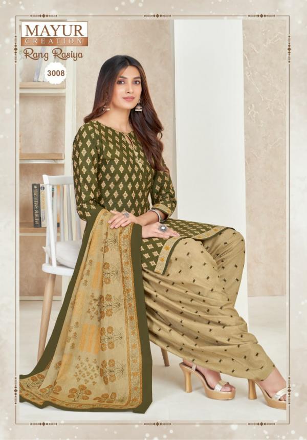 Mayur Rang Rasiya Vol-3 Cotton Designer Patiyala Dress Material